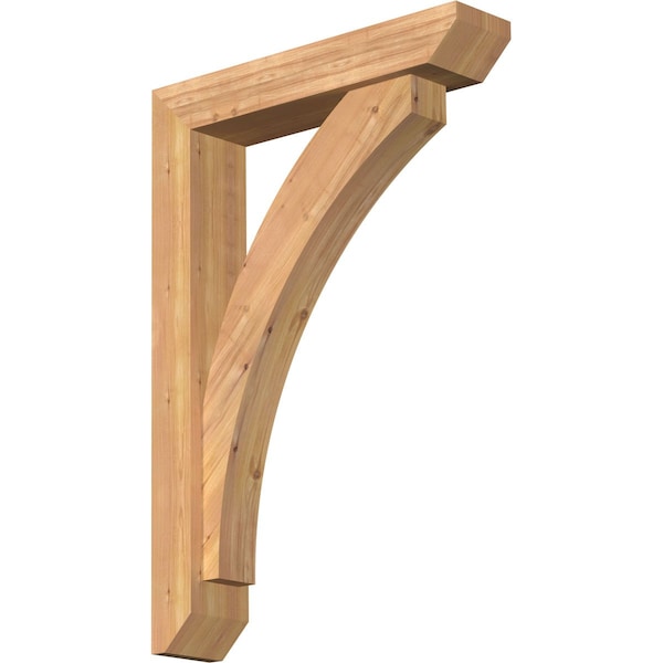 Ekena Millwork Thorton Slat Smooth Bracket w/ Offset Brace, Western Red Cedar, 5 1/2"W x 26"D x 38"H BKT0604X26X38THR06SWR - main